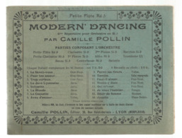 Partition Musicale Ancienne , MODERN' DANCING ,Camille POLLIN , Petite Flûte Ré B , Frais Fr 2.50 E - Scores & Partitions