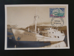 Carte Maximum Card Bateau Caboteur Moderne Polynésie Française 1966 - Maximum Cards