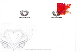 💖 SAINT VALENTIN /" SAINT VALENTIN / COEUR / AMOUR / LOVE " Sur  Enveloppe 1er Jour De NORVEGE. Parfait état FDC - FDC