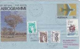 Polaire Australien, N° 38 Sur Aérogramme (arbre Et Troupeau) Obl. Mawson Le 25 NO 81 + Taxe 1F60 (dt 60c En Sabine) - Covers & Documents