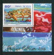 TIMBRE** De 2018 De POLYNESIE En Coin De Feuille "80F - HEIVA : Course Va'a, Pirogue Polynésienne" Avec Date 18.06.18 - Neufs