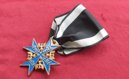 Croix Pour Le Merite Prussia 1740 Blauer Max Ottima Replica Con Nastrino - Avant 1871