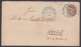 Mi-Nr. U 28A, "Berlin P.E. 14", Geschlossene 4, KBHW 401b Mit Blau Auf Bedarfs- GS, 1867 - Interi Postali