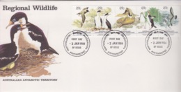 Polaire Australien, N° 55 à 59 (bande) Obl. Premier Jour Davis Le 2 JAN 84 Sur FDC Régional Wildlife - Covers & Documents