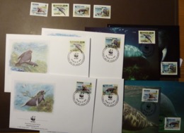 1993 GUYANA MANATE WWF  Mi. 4081 - 4084 Maxi Card FDC MNH #cover4920 - Lots & Serien