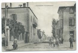 CPA ANIMEE PONT DU CHATEAU, ANIMATION SUR LA GRANDE ROUTE, TABAC, PUY DE DOME 63 - Pont Du Chateau