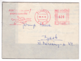 K170 Hungary Red Meter Freistempel EMA 1966 BUDAPEST 8 Accurate Addressing - Fast Delivery! - Automaatzegels [ATM]