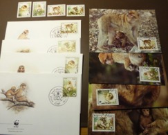 ALGÉRIE 1988  Y&T 928 à 931  Le Magot / Barbary Macaque MONKEYS Maxi Card FDC MNH ** #cover 4973 - Collections, Lots & Séries