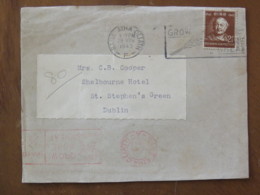 Ireland 1943 Front Of Cover Baile Atha To Dublin - Rowan Hamilton - Agriculture Wheat Slogan - Machine Franking - Lettres & Documents