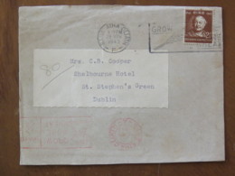 Ireland 1943 Front Of Cover Baile Atha To Dublin - Rowan Hamilton - Agriculture Wheat Slogan - Machine Franking - Brieven En Documenten