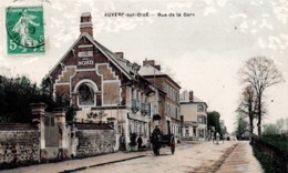 Cpa Auvers Sur Oise Rue De La Gare - Auvers Sur Oise