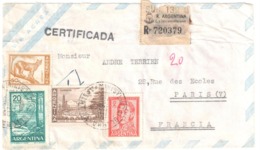 ARGENTINA Exp Horacio MAINAR Buenos Aires Registrada 1962 To Paris Via Aera CERTIFICADA Suc 132 - Covers & Documents