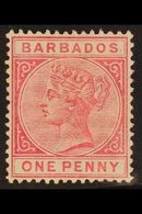 1882-86  1d Rose Queen, SG 91, Fine Mint. For More Images, Please Visit Http://www.sandafayre.com/itemdetails.aspx?s=646 - Barbados (...-1966)