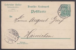 P 50 II, Beidseitiger Zudruck "Gebr. Heller, Schmalkalden", Bedarf - Briefkaarten