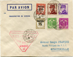 MONACO LETTRE PAR AVION AVEC CACHET "PREMIER COURRIER HEBDOMADAIRE ALGER - BRAZZAVILLE..." DEPART MONTE-CARLO 2-11-38... - Covers & Documents