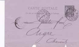 Carte Sage 10 C Noir G5 Oblitérée  Repiquage Transports Maritimes James Moss - AK Mit Aufdruck (vor 1995)