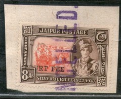 India Fiscal Jaipur State 8As Silver Jubilee Court Fee Revenue Type 18 KM 204 # 685B Inde Indien - Jaipur