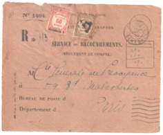 St LOUIS Sénégal Devant Enveloppe 1494 Reco Ob 11 3 1930 Taxe Yv 57 58 Preo PARIS - Brieven En Documenten