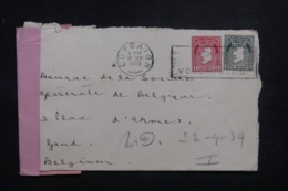 IRLANDE - Enveloppe De Corcaigh Pour La Belgique En 1939 Avec Contrôle Postal - L 43424 - Brieven En Documenten