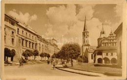 ** T2/T3 Lőcse, Levoca; Stalinovo Nám. / Sztálin Tér, Városháza, Templom, Kerékpáros / Square, Town Hall, Church, Bicycl - Ohne Zuordnung