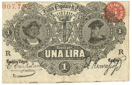 1 LIRA BIGLIETTO FIDUCIARIO BANCA POPOLARE DI GENOVA 1868 BB+ - Other & Unclassified