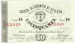 50 CENTESIMI BIGLIETTO FIDUCIARIO CASSA DI SCONTO DI SPEZIA SPL- - Autres & Non Classés