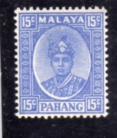 MALAYA PAHANG MALESIA 1935 SULTAN ABU BAKAR 1941 CENT. 15c MNH - Pahang