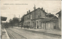 LIBOS    ***   Intérieur De La Gare     *** Cpa Peu Courante - Libos