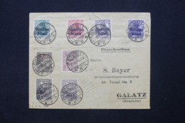 ROUMANIE - Enveloppe De Bucarest Pour Galatz En 1918, Affranchissement Plaisant - L 43539 - World War 1 Letters