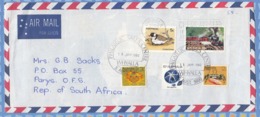 Australia On Cover To South Africa - 1980 (1974 1975 1978) - Trains Birds Crabs Star Sapphire - Storia Postale