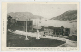 C.P.PICCOLA- HARBOR OF ST. JOHNS FROM  CHURCH HILL  SHOWING " OLD UNION BANK"       2  SCAN    (NUOVA) - St. John's