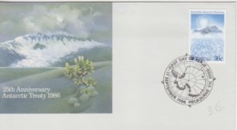 Polaire Australien, N° 73 (25° Ann. Traité De L'Antarctique) Obl. 1° Jour Melbourne Le 17 SEP 86 Sur FDC - Lettres & Documents