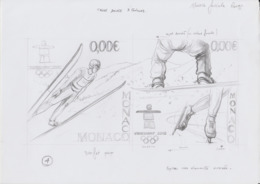 Monaco 2009 Thierry Mordant Unissued Original Drawing Winter Olympic Games Jeux Olympiques 2010 Vancouver Canada Olympia - Winter 2010: Vancouver