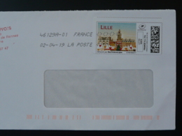 Beffroi De Lille Timbre En Ligne Sur Lettre (e-stamp On Cover) TPP 4507 - Printable Stamps (Montimbrenligne)