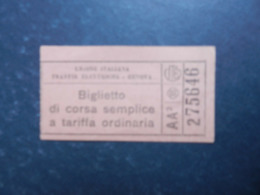 19992) BIGLIETTO UITE UNIONE TRANVIE ELETTRICHE GENOVA ORDINARIA CORSA SEMPLICE - Europa