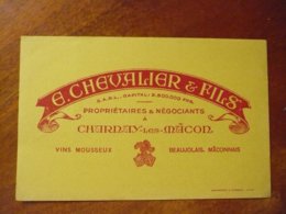 BUVARD E CHEVALIER & FILS Propriétaires Négociants CHARNAY Les MACON. VINS MOUSSEUX BEAUJOLAIS MACONNAIS. Années 50 TBE - Liquore & Birra