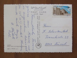 Egypt Postcard "Cairo - Hilton Hotel And Egyptian Museum" To Switzerland - Pyramid - Lettres & Documents