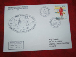 Terre Adélie 1-1-2003 Timbre Issu Du Carnet Cachet Station Météo - Lettres & Documents