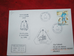 Kerguelen 1-1-2003 Timbre Issu Du Carnet Cachets Ornitho Et Mammintros - Lettres & Documents