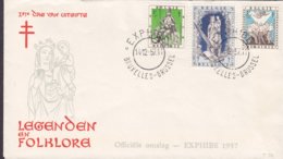 Belgium Ersttags Brief FDC Cover 1957 Kampf Gegen Tuberkulose Legenden En Folklore EXPHIBE - 1951-1960