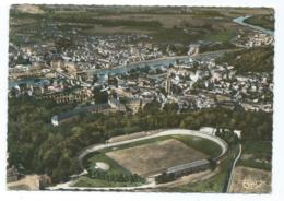 CPSM COLORISEE CREIL, VUE AERIENNE SUR LE VELODROME, OISE 60 - Creil