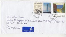 NEWSPAPER, LIGHTHOUSE, PAINTING, STAMPS ON COVER, 2019, DENMARK - Cartas & Documentos