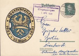 Poland Vorläufer Deutsches Reich Postal Stationery Ganzsache LANDESHUT Schlesien 1931 Hauptquartier HEILSARMEE, BERLIN - Postkarten