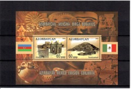 Azerbaijan 2010 . Azerbaijan-Mexico Joint Issue(Architecture,Flags). S/S Of 2v X 60q . Michel # BL 96 - Azerbaïjan