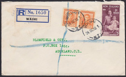 1950 WAIHI REGISTERED COVER KGVI & HEALTH FRANKING - Storia Postale