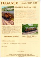 Catalogue FULGUREX 2010 Infoblatt SBB/CFF Fb X/3 11301 HO 1:87 - En Français Et Allemand - Français