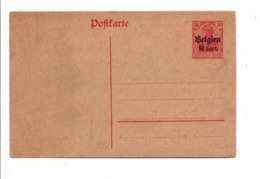 BELGIQUE OCCUPATION ALLEMANDE ENTIER CARTE LETTRE BELGIEN 8 CENT. NEUF - German Occupation