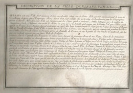 Document Historique ,1704 , DESCRIPTION DE LA VILLE D'ORLEANS ,par Nicolas De FER ,400 X 270 Mm,3 Scans - Documents Historiques