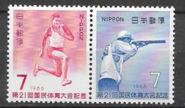 Japon   N° 852  Et 853 Se Tenant   Tir Et Athlétisme Neufs  * *  = MNH  VF  - Tir (Armes)