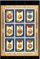 Azerbaijan 2011 .Orders Of Azerbaijan. M/S Of 9v X 60qep.  Michel # 857-65 KB - Azerbaïjan